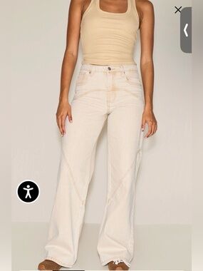 PrettyLittleThing Western Wide Leg Flare Jeans